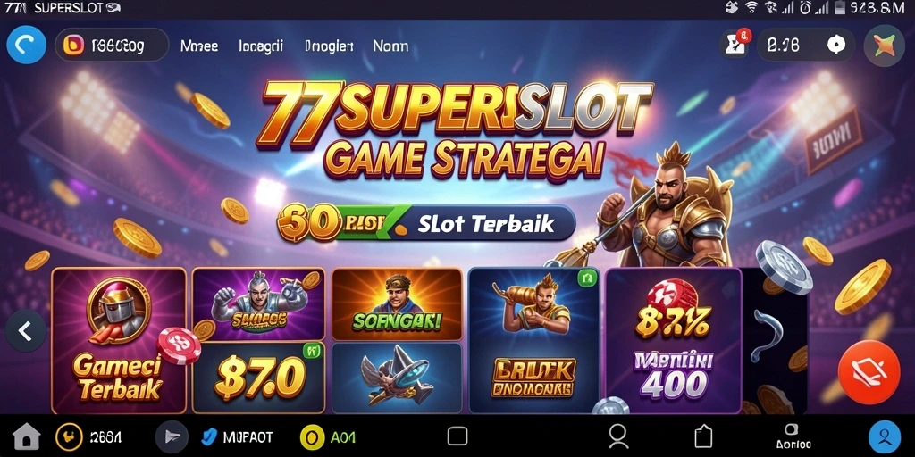Screenshot utama 77SUPERSLOT menampilkan gameplay yang strategis dan menarik.