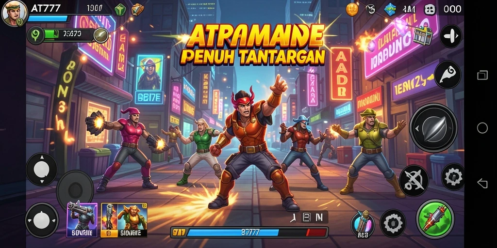 Screenshot utama AT777 menampilkan gameplay arcade yang seru dan menantang.