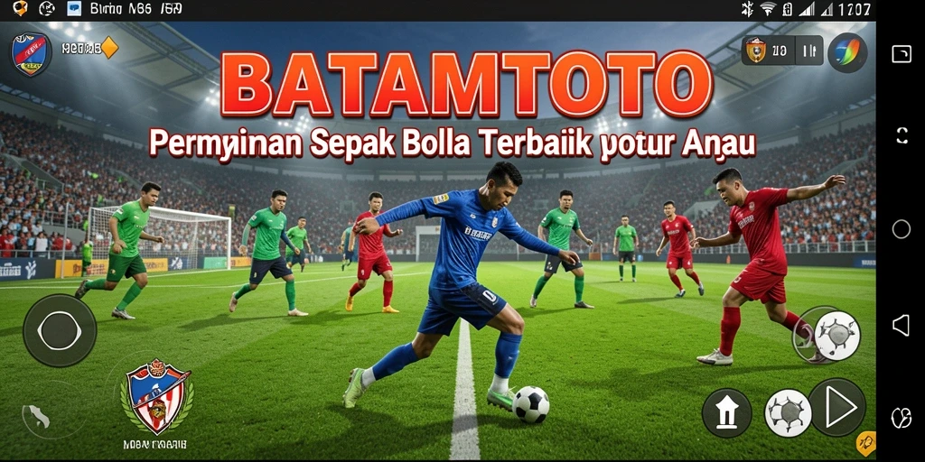 Tampilan gameplay seru di lapangan sepak bola.