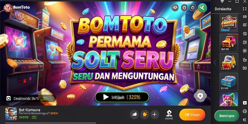Screenshot gameplay BOMTOTO dengan desain slot yang mengesankan.