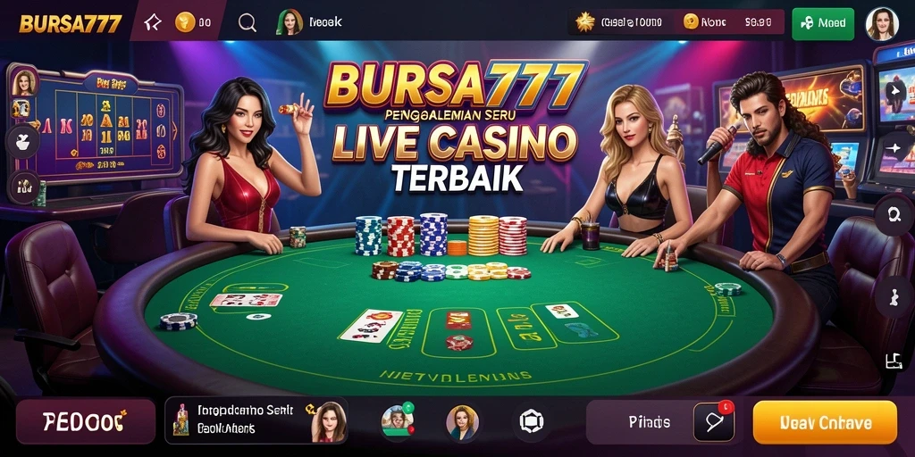 Tampilan utama BURSA777 dengan gameplay Live Casino yang mengesankan.