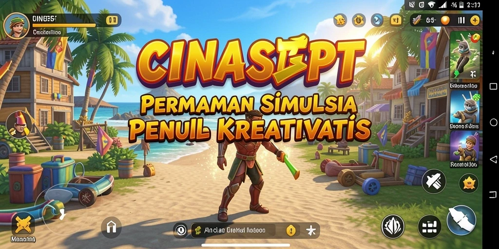 Tangkapan layar CINASIPIT menunjukkan gameplay simulasi yang seru dan penuh warna.