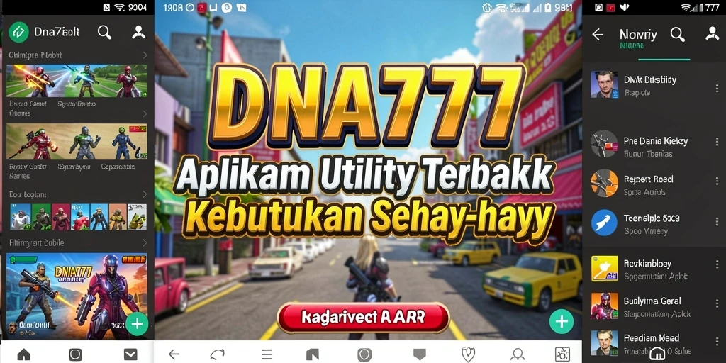 Tampilan utama DNA777 yang sederhana dan fungsional untuk semua pengguna.