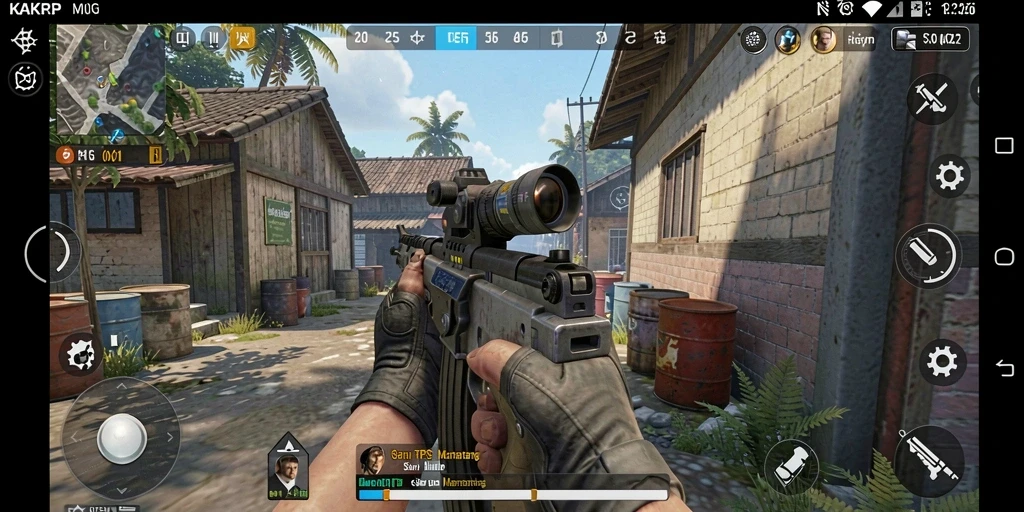 Screenshot gameplay KAKRP menampilkan aksi seru dalam pertempuran TPS.