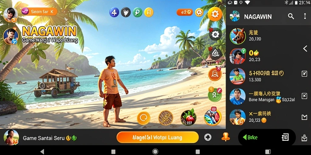 Tampilan seru gameplay NAGAWIN yang menggugah semangat.