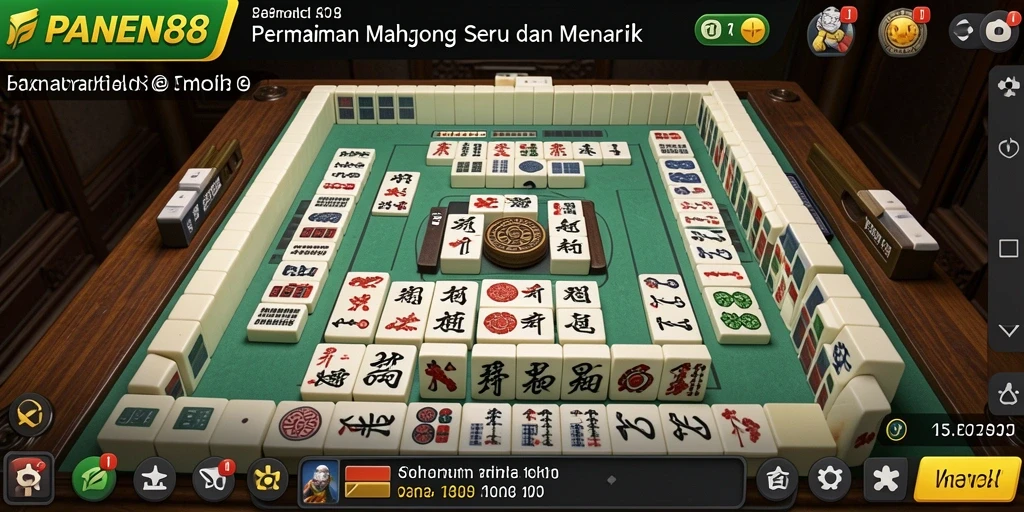 Tampilan menarik dari gameplay Mahjong yang seru.