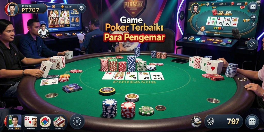 Tampilan gameplay Poker yang menegangkan dan menarik.