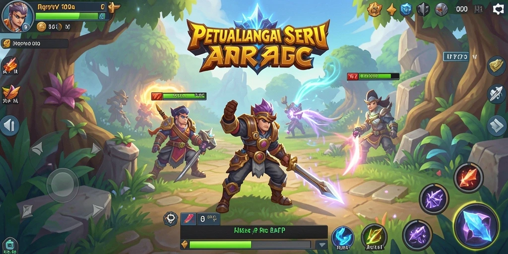 Tangkapan layar utama gameplay RPYYY yang menunjukkan aksi pertarungan seru.