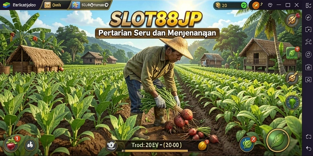 Screenshot gameplay menunjukkan aktivitas bertani yang seru dan interaktif.