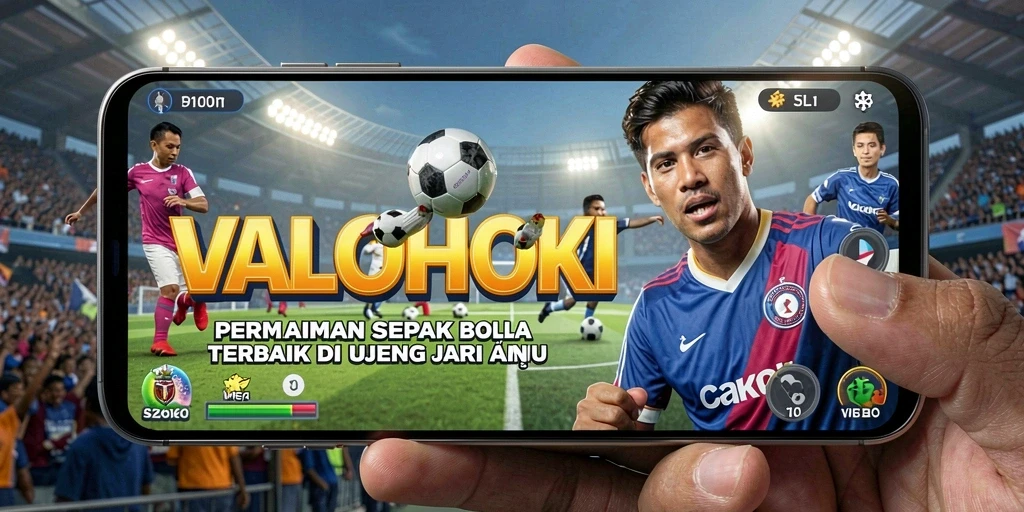 Tampilan gameplay VALOHOKI yang memukau saat pertandingan sepak bola berlangsung.